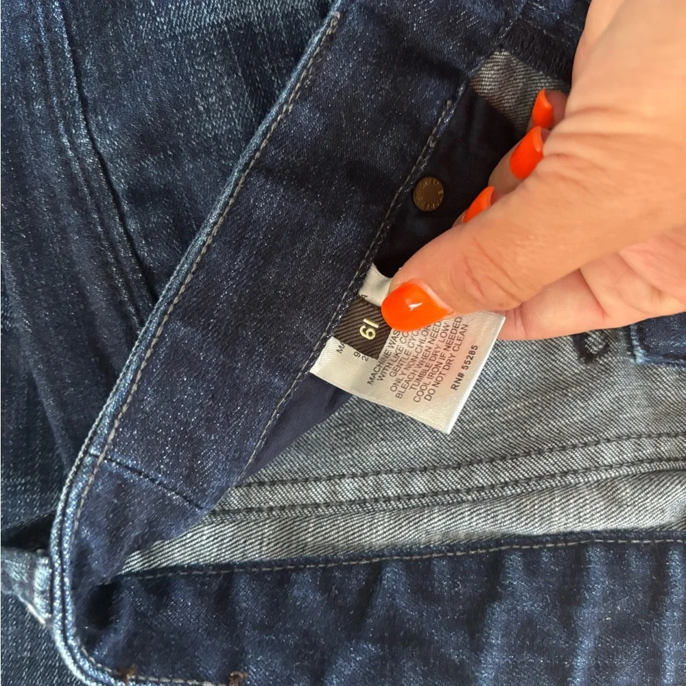 Express Dark Blue Distressed Skinny Jeans - Picture 8 of 9